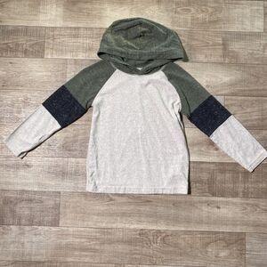 Okie Dokie Toddler Boys Hooded Neutral Color Block Long Sleeve T-shirt Size 4T